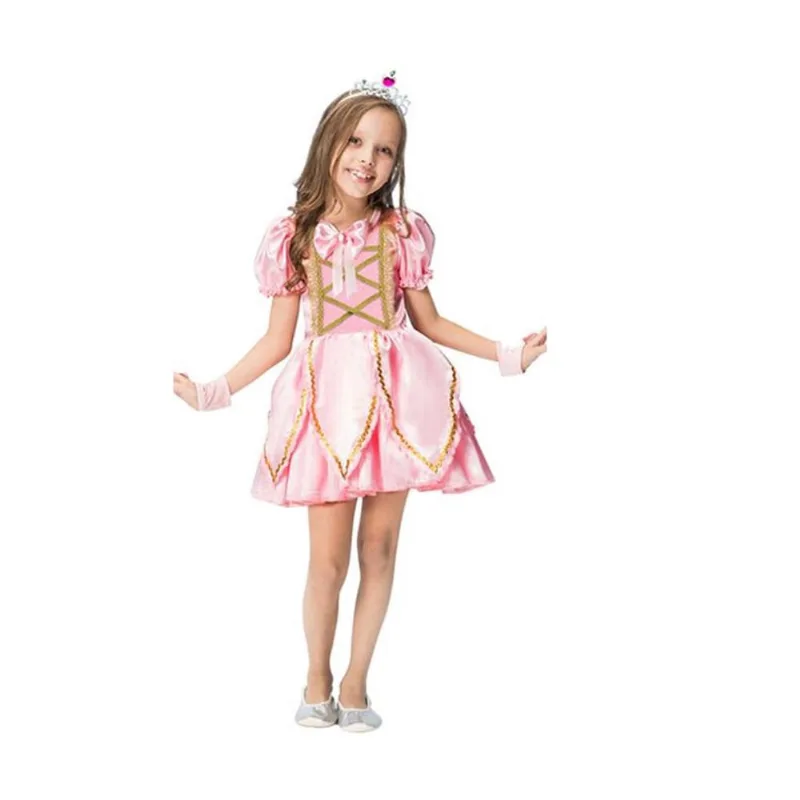 Fantasia Bela Adormecida Vestido Rosa Menina Infantil Princesa