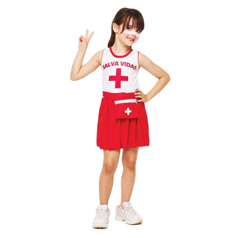Fantasia Carnaval Salva Vidas Infantil Menina Guarda Vidas