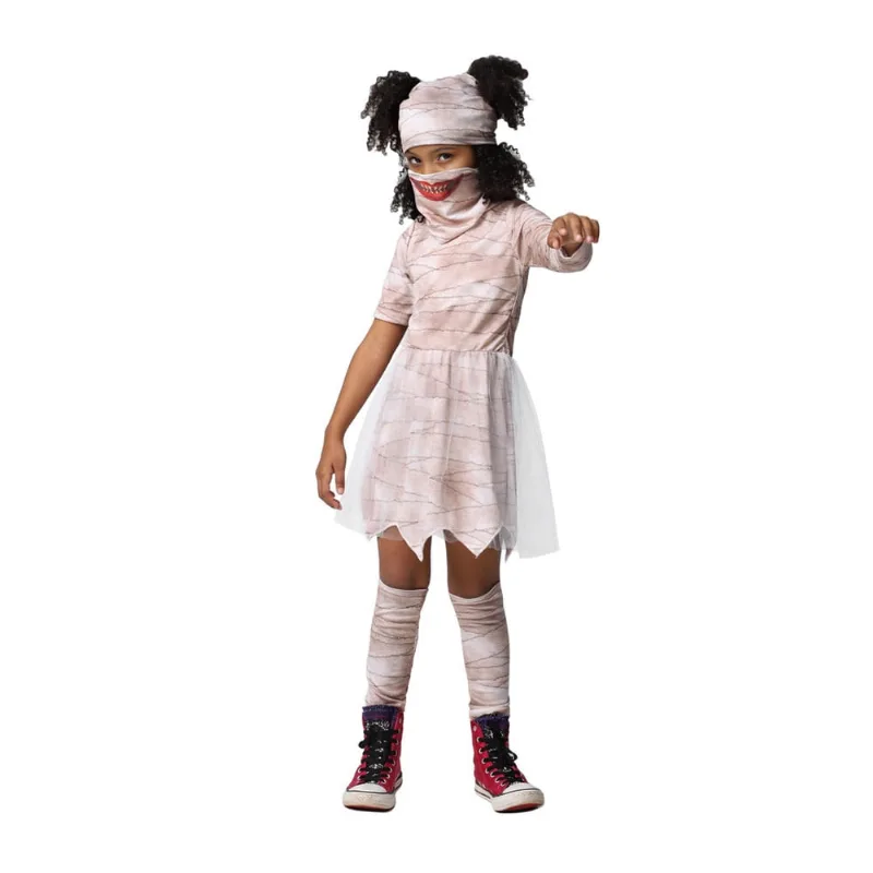 Fantasia de Halloween Menina Múmia Infantil Zumbi Morta Viva