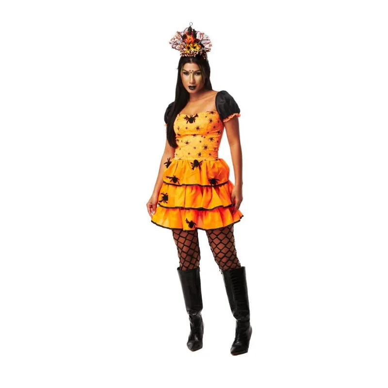 Cosplay fantasia halloween bruxa sabrina adulto tam: gg 4555