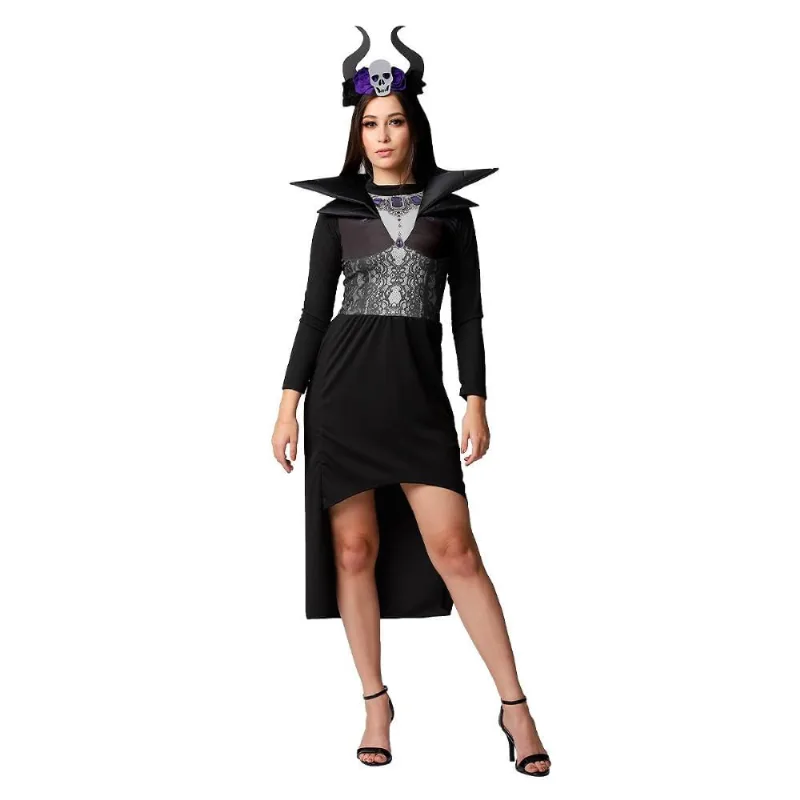 Fantasia Rainha Má Adulto com Tiara Halloween
