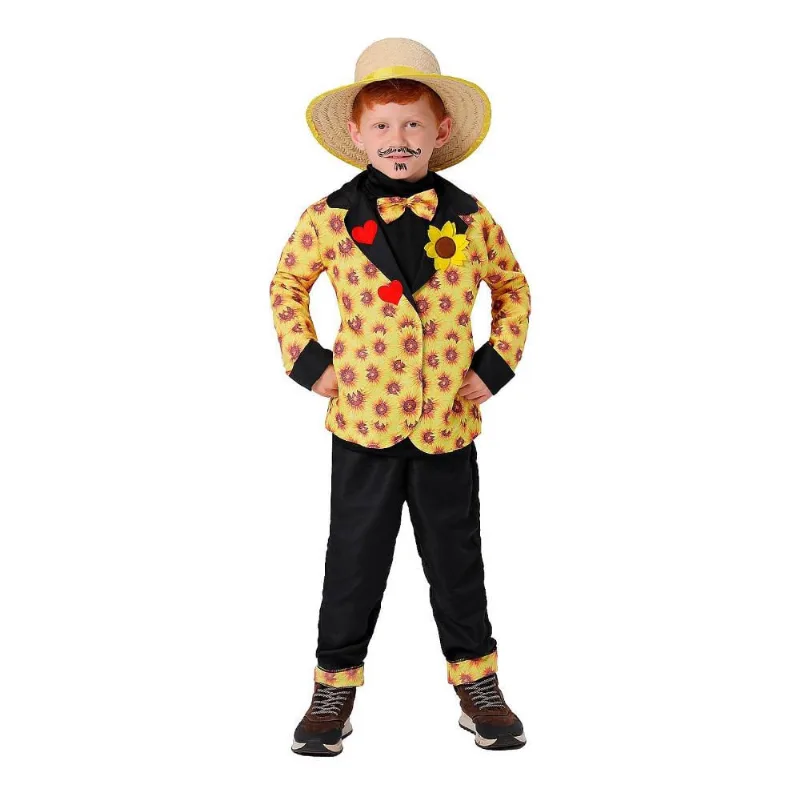 Roupa Festa Junina Infantil Masculina Paletó Noivo Caipira Girassol