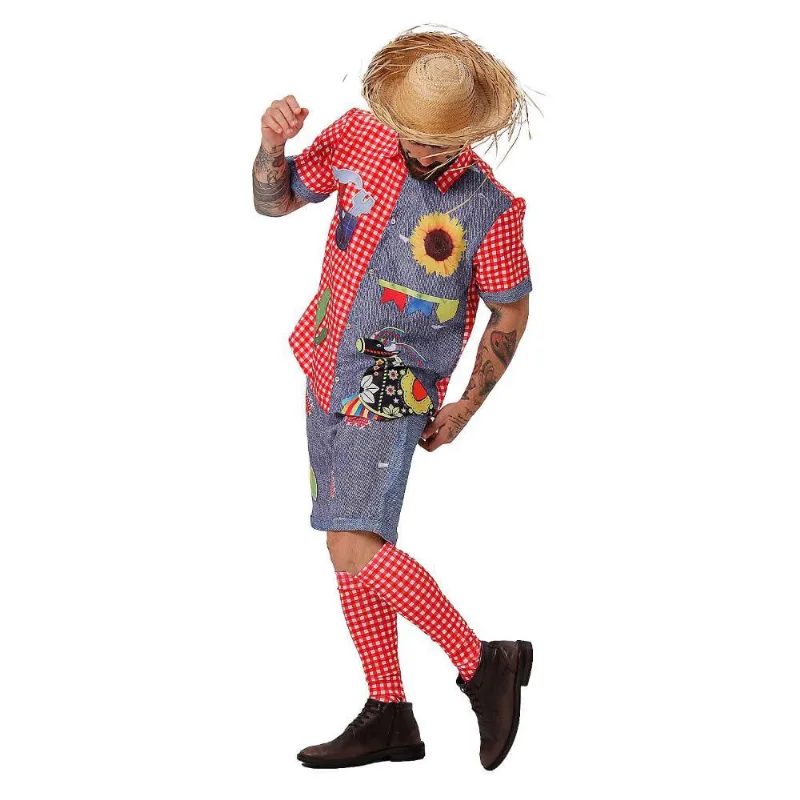 Roupa Festa Junina Masculina Adulta Camisa Xadrez de São João