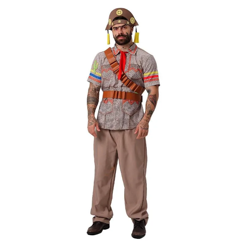 Fantasia Cangaceiro Adulta Masculina Roupa Lampião de Festa Junina M / Bege