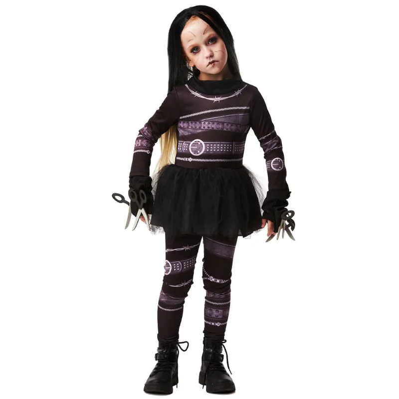 Fantasia Halloween Mãos de Tesoura Infantil Menina Estranha