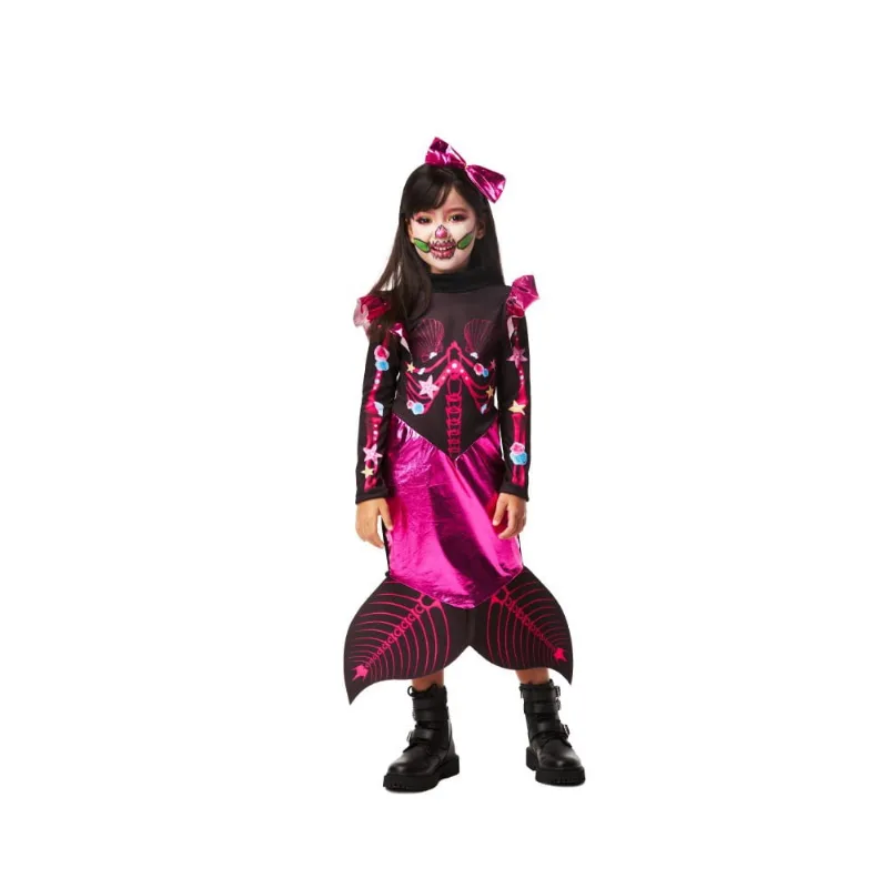 Cosplay fantasia halloween pink sereia infantil tam: P