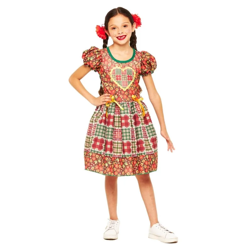 Vestido Infantil Festa Junina Quadrilha Menina Caipirinha Chica M