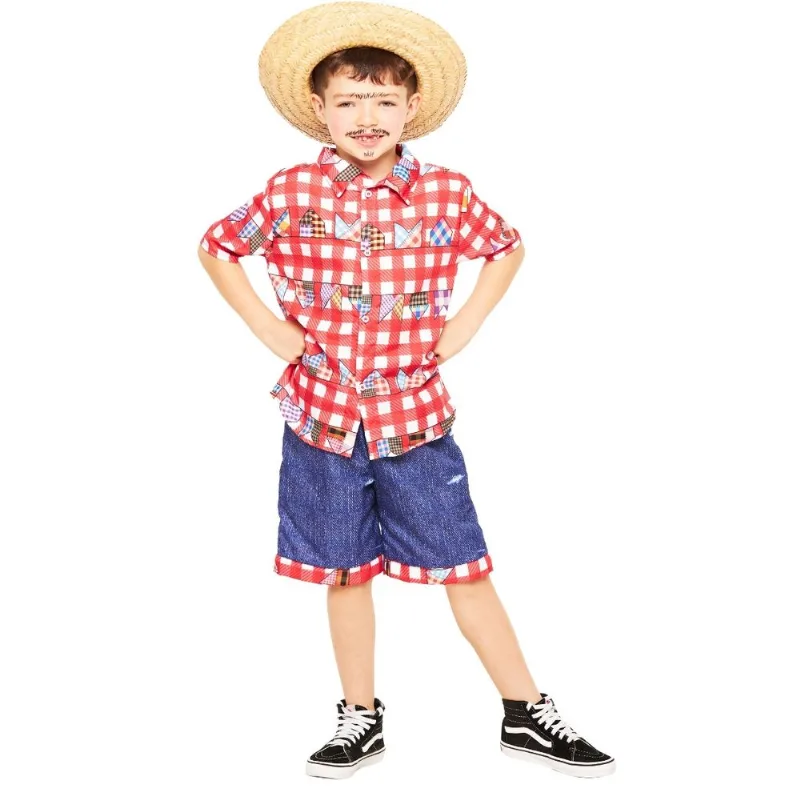 Camisa Infantil para Festa Junina Menino Listrada Rastapé G