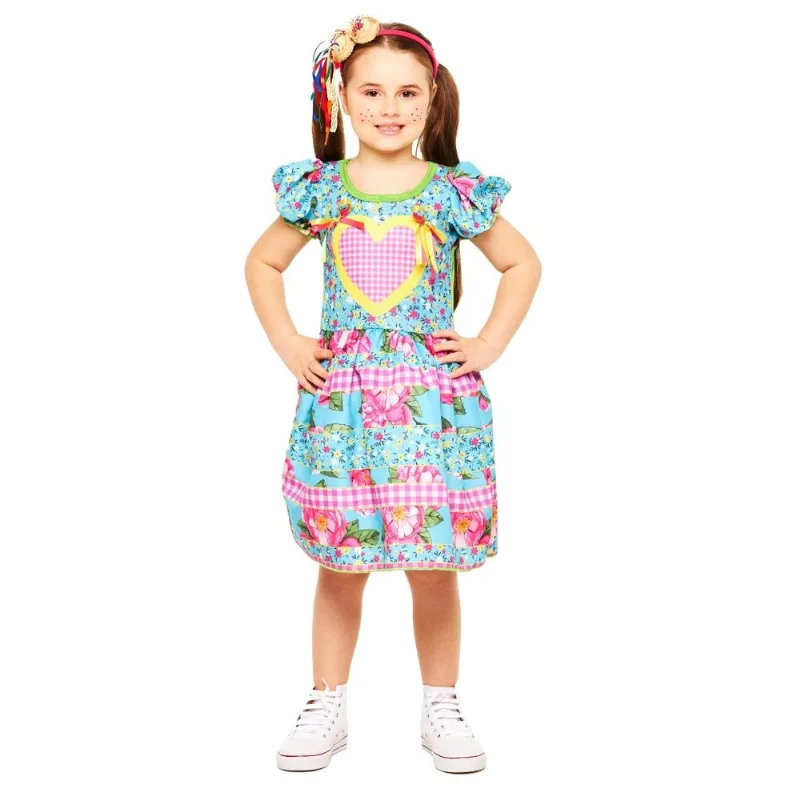 Vestido Infantil Festa Junina Quadrilha Menina Caipirinha Mariquinha GG