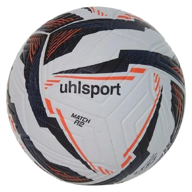 Bola Uhlsport Campo Match R2 2025 Branco Preto Laranja 72629C (MP)