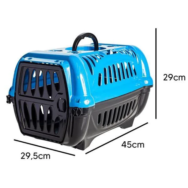Caixa De Transporte Gato Cachorro Pequena Azul N1 Jel Plast - Não Disponível - Pet Shop