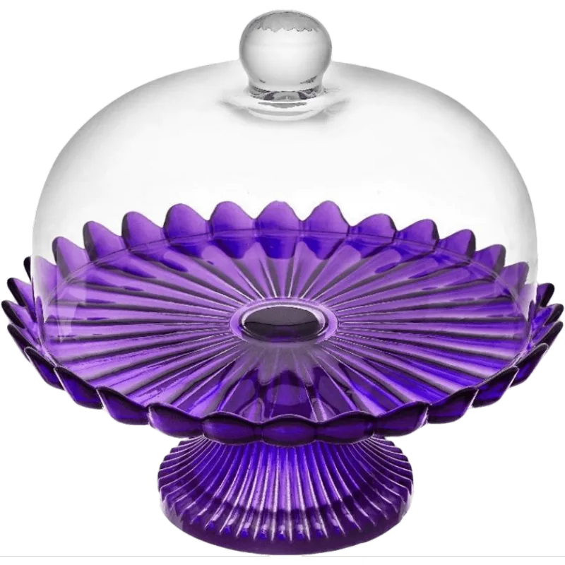 PORT BOLO VIDRO VTZZ 32 X 12CM LAVANDA C PÉ - Vitazza