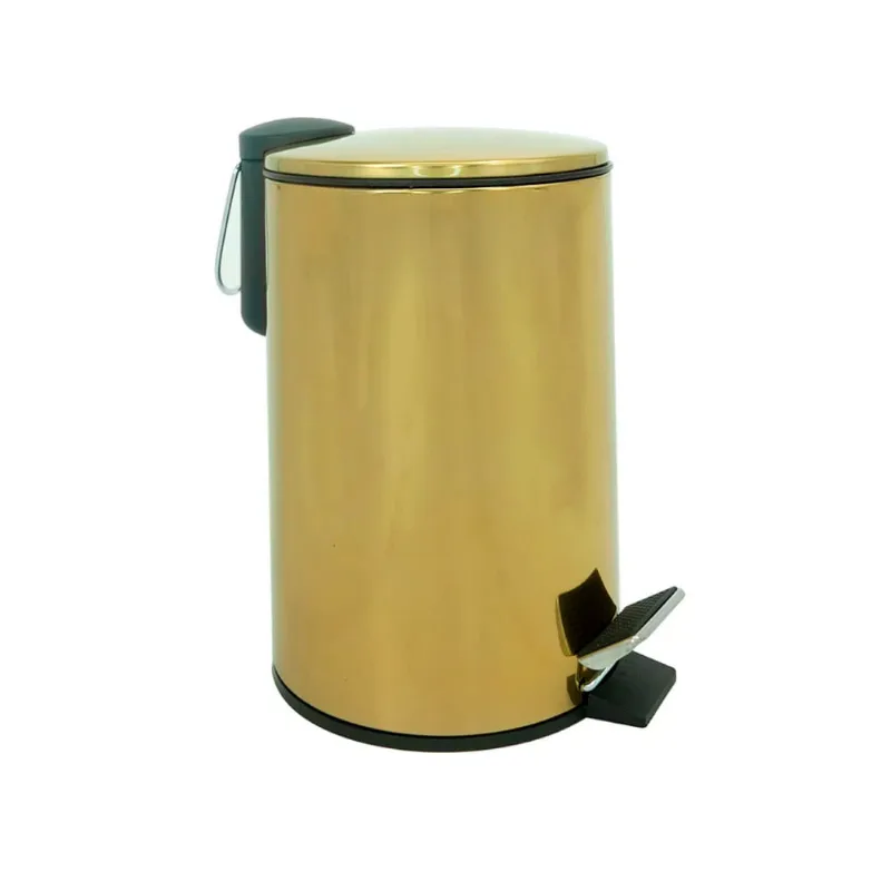 Lixeira Inox com Pedal Dourada 3L - Hasieira
