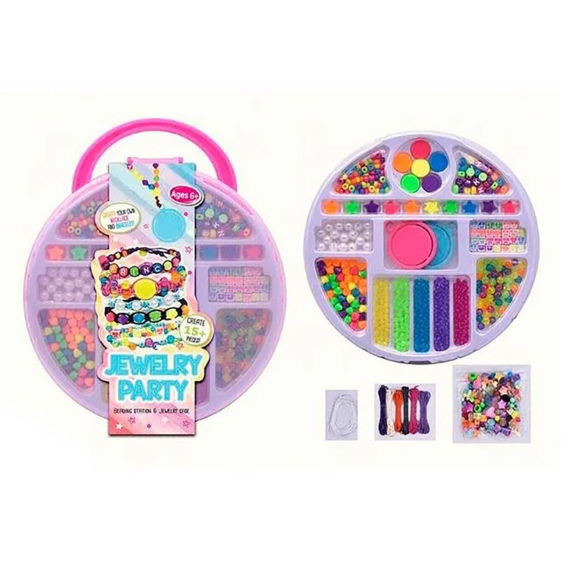 Kit Miçangas Infantil Maleta Rosa Party Biju Collection