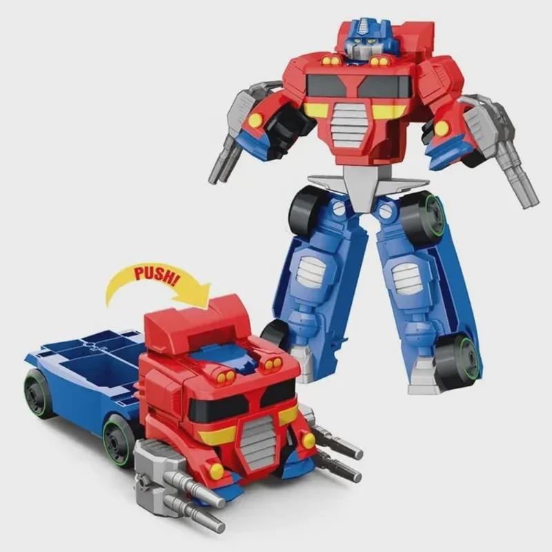Boneco Robô Transforma em Caminhão 2 em 1 Vermelho e Azul L015-65 - Dorémi