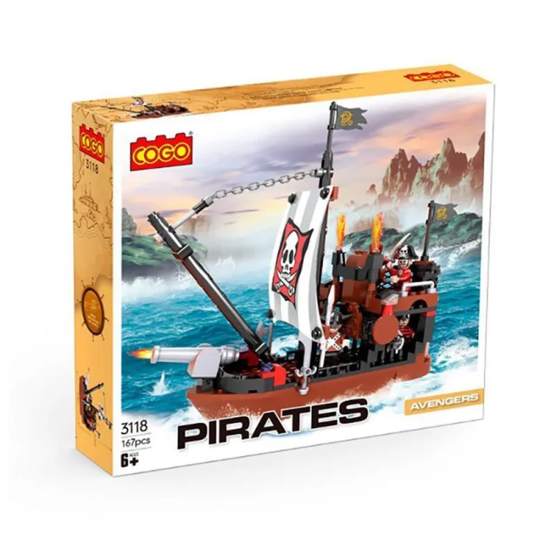 Blocos Montar Navio Pirata Vingadores 167Pcs 3118 - Dorémi