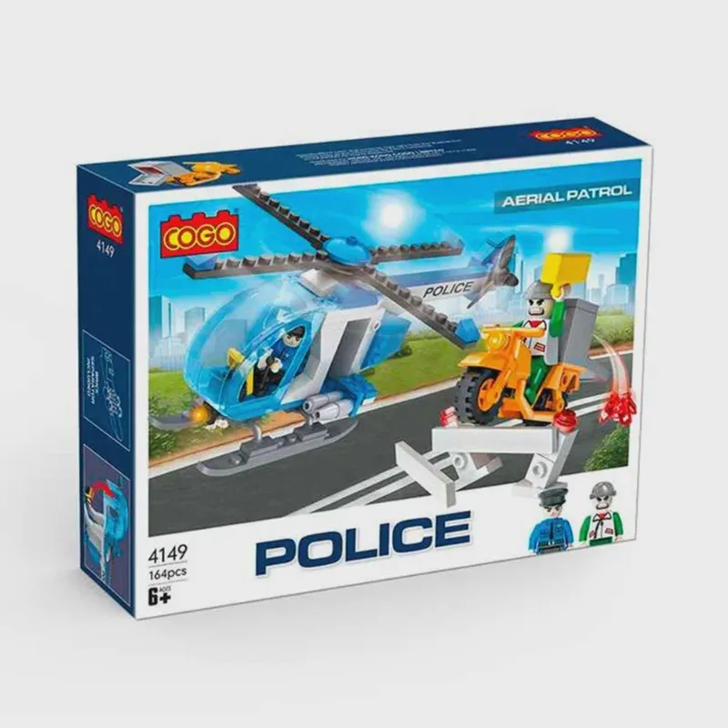 Blocos de Montar Policia Perseguição de Helicóptero 164pcs 4149 - Dorémi