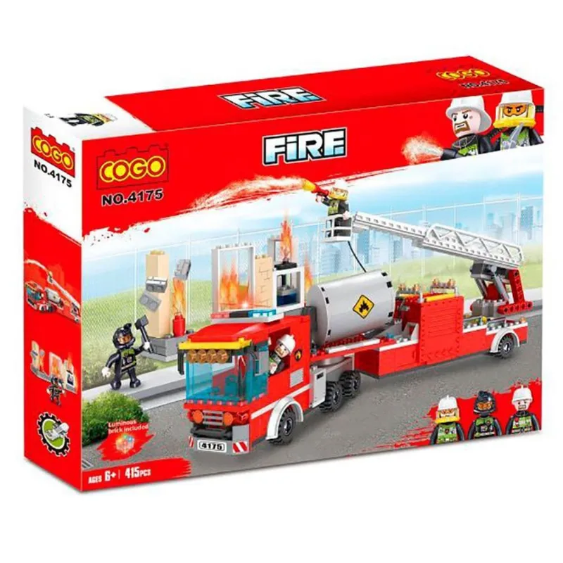 Blocos De Montar Coleção Fogo Bombeiros 414Pcs 4175 - Dorémi