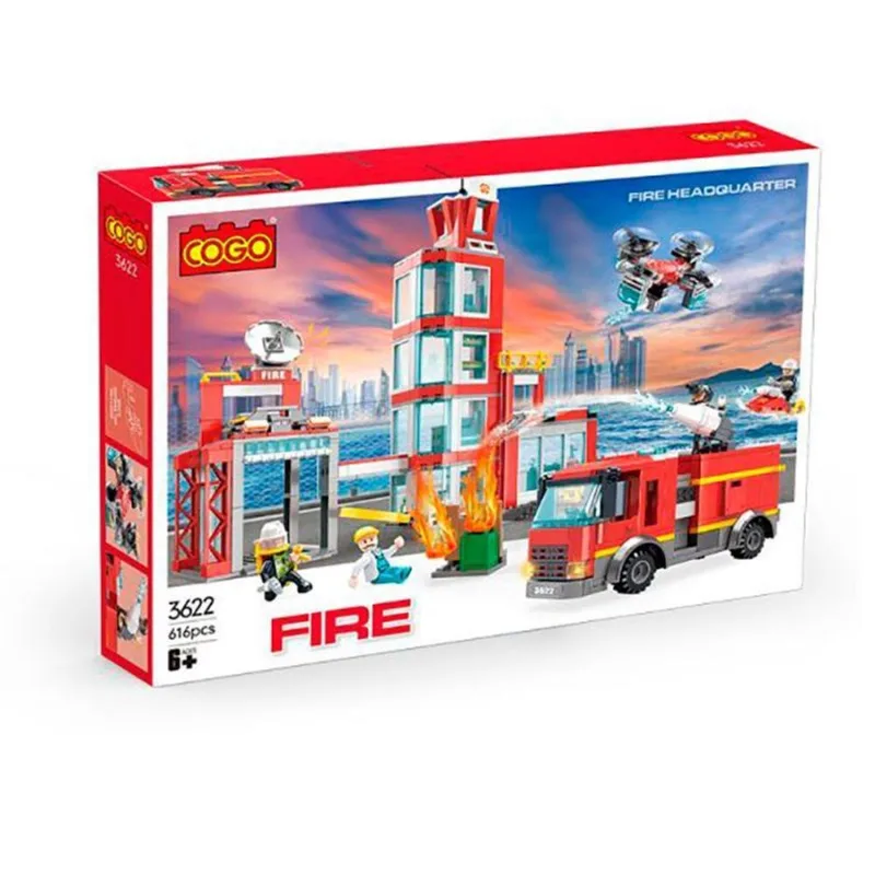 Blocos De Montar Posto De Bombeiros 616Pcs 3622 - Dorémi