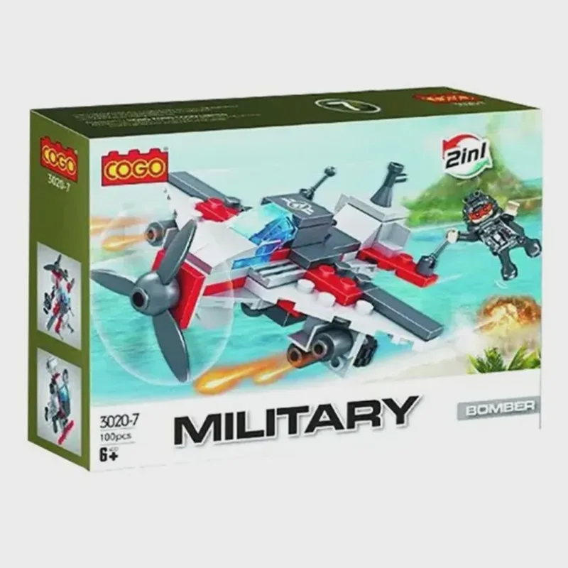 Blocos de Montar Militar Avião Bombardeio 100pcs 3020-7 - Dorémi
