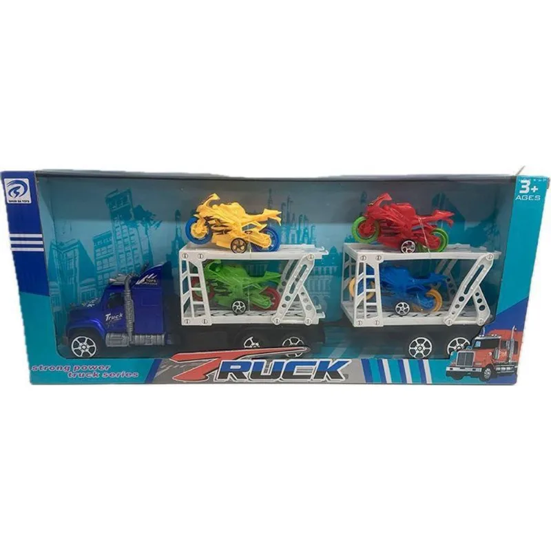 Caminhão Cegonha Miniatura 4 Motos Na Carreta 909-3B Dorémi