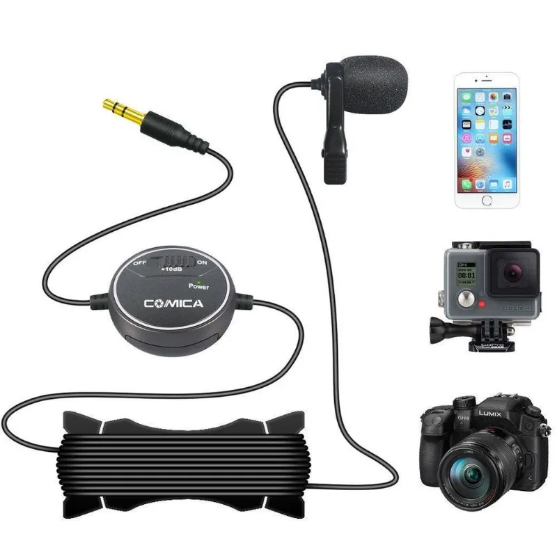 Microfone Lapela Comica 6m P/dslr,smartphone,notebook,tablet
