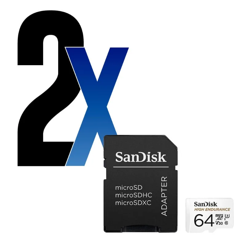 Cartão Memória Micro Sd 64GB High Endurance Sandisk cAdp 2Un