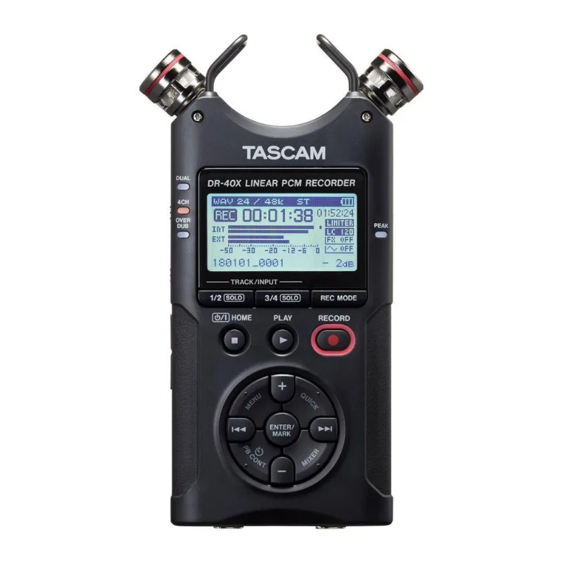 Gravador Áudio Portátil Tascam Dr-40x 4 Canais Interface Usb