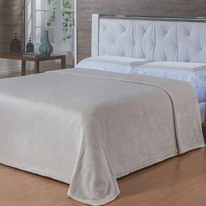 Cobertor Toque de Seda 220 x 240 Marfim Niazitex