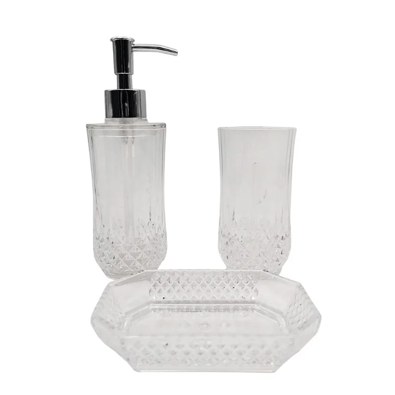 JOGO BANHEIRO 3PCS SCARLET TRANSPARENTE