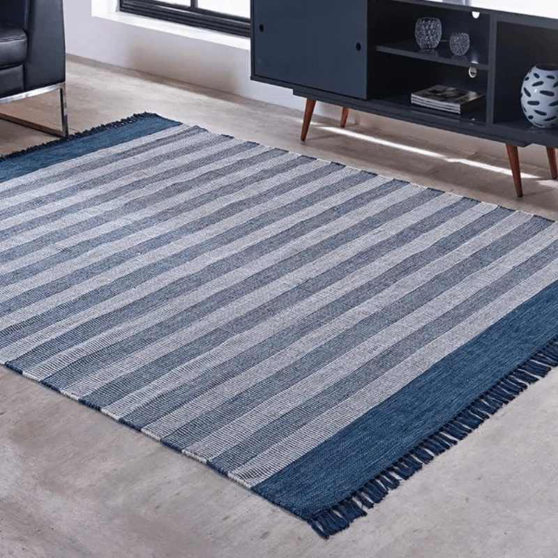 TAPETE KILIM MALLANI DUPLA FACE 1,50 X 2,00 AZUL/UNICO