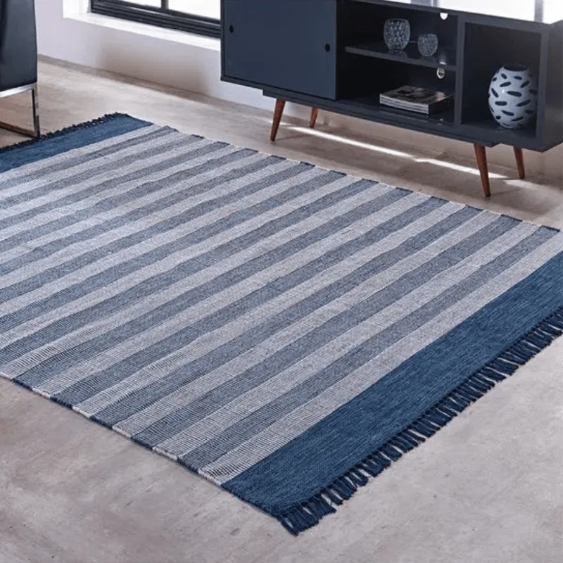 TAPETE KILIM MALLANI DUPLA FACE 2,00 X 2,50 AZUL/UNICO