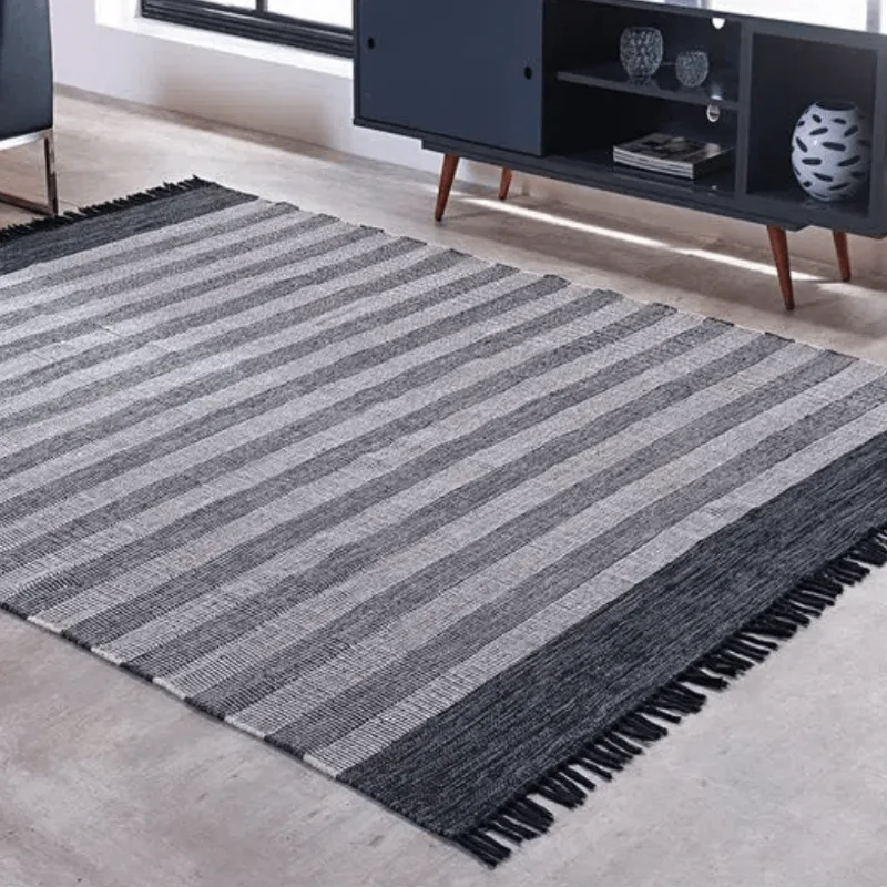 TAPETE KILIM MALLANI DUPLA FACE 2,00 X 2,50 PRETO/UNICO