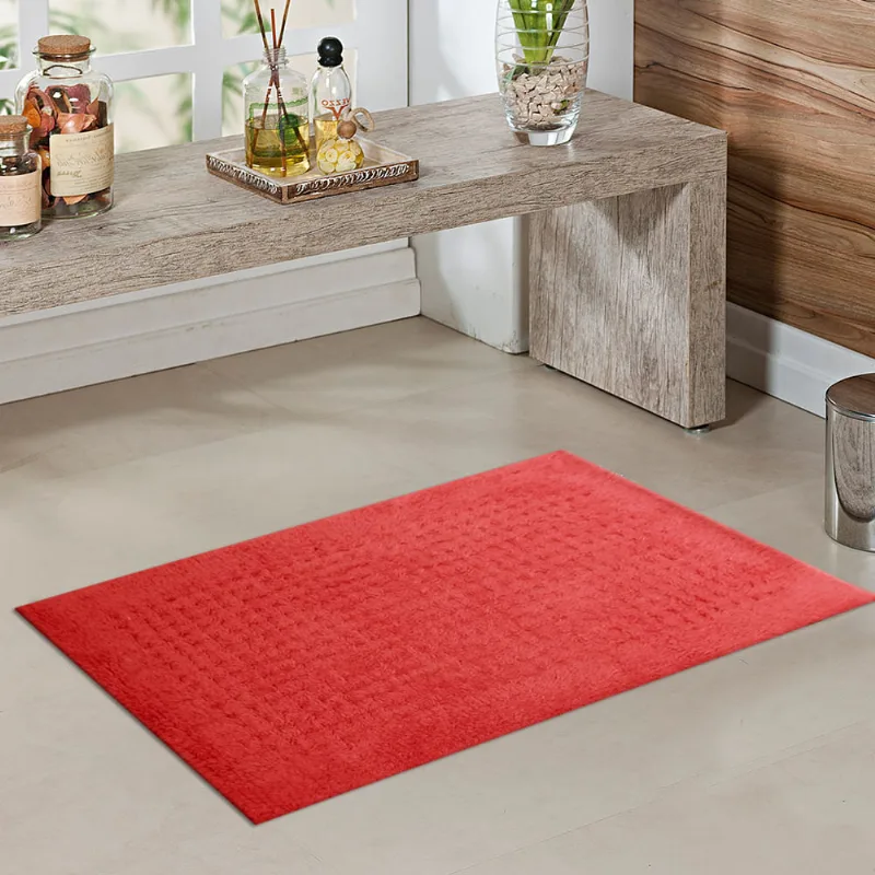 TAPETE BANHEIRO ALABAMA 0,40 X 0,60 VERMELHO/UNICO
