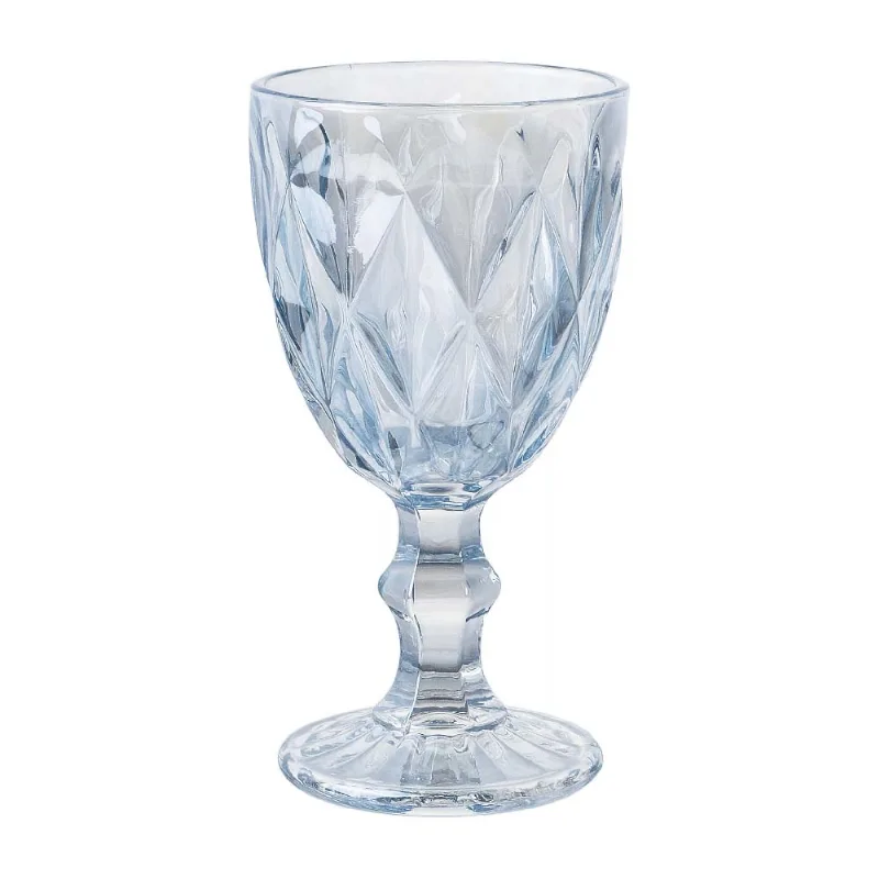 JOGO TACA VIDRO DIAMOND 6PCS X 330ML AZUL