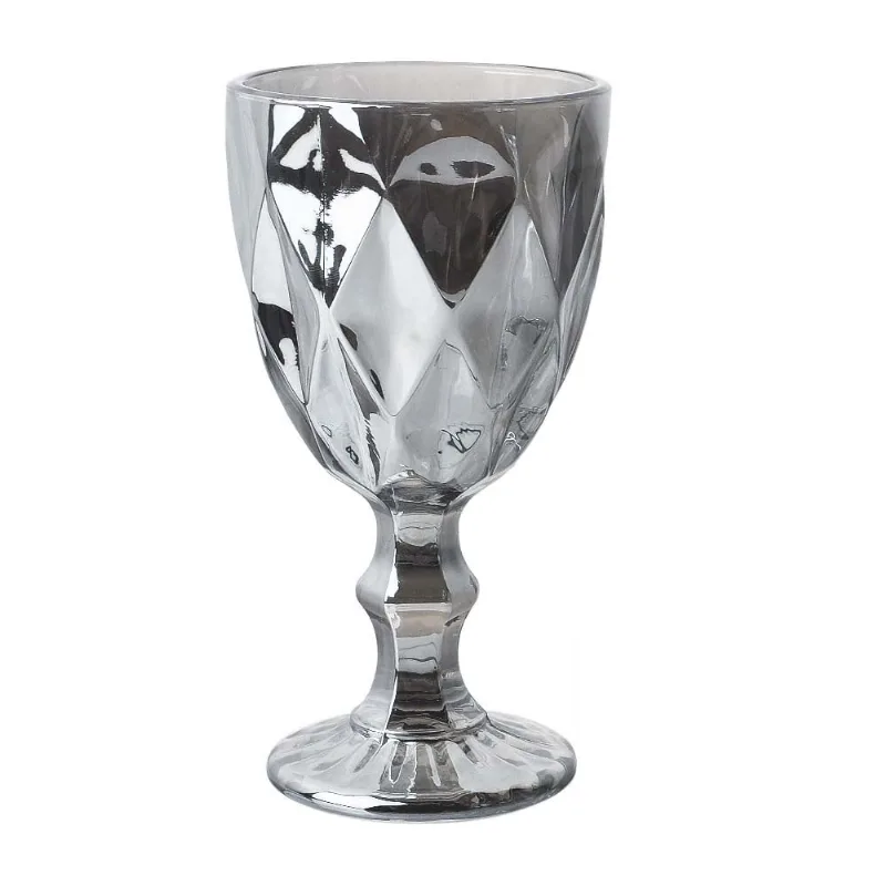 JOGO TACA VIDRO DIAMOND 6PCS X 330ML PRATA