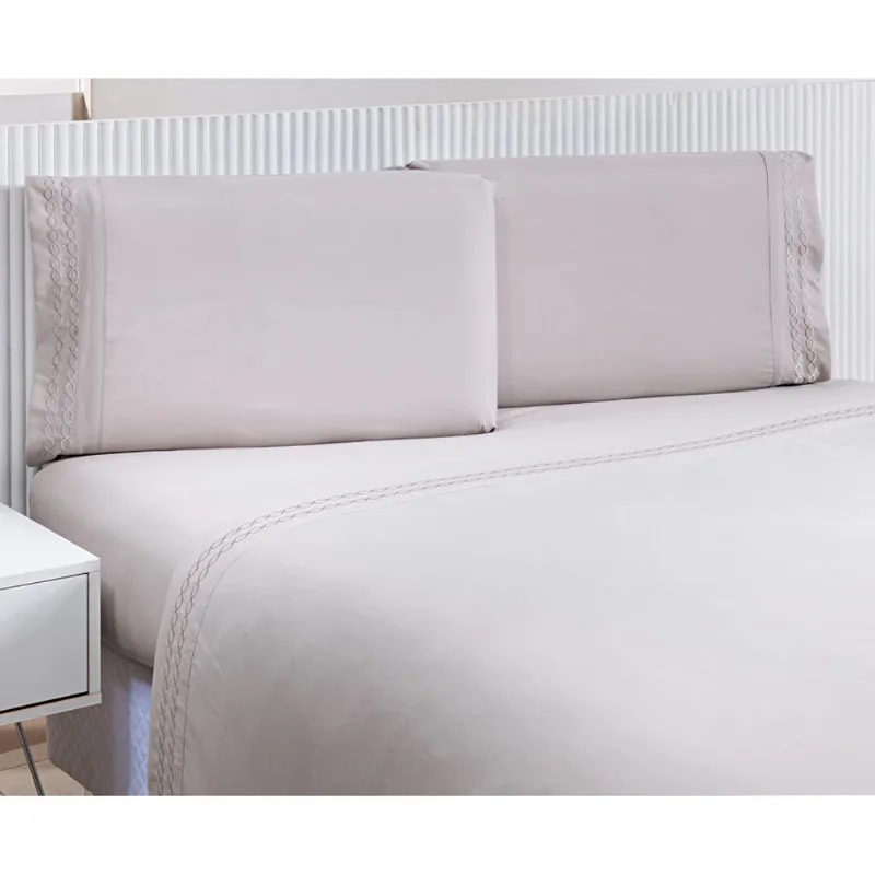 JOGO DE CAMA PERCAL SOFT 300 MIX KING PRATA/UNICO