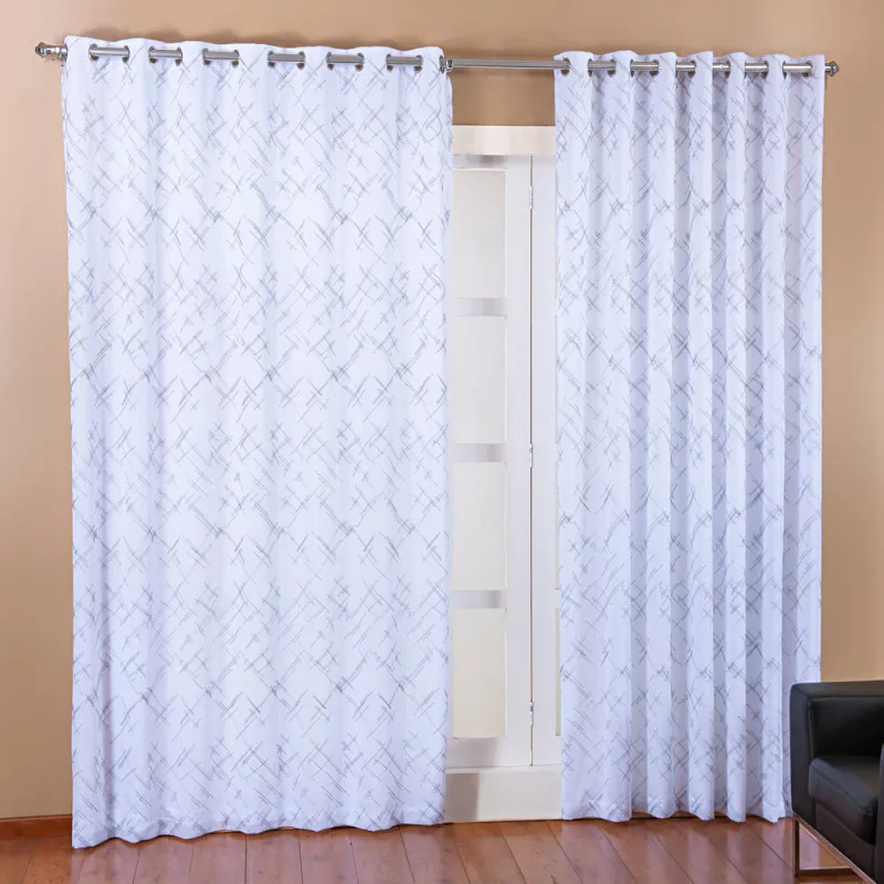 CORTINA DUPLEX BORDADA LINHAS 2,80 X 1,80 PRATA