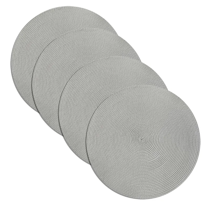 Jogo Americano Pvc Manaus 38cm Redondo 4pcs PRATA