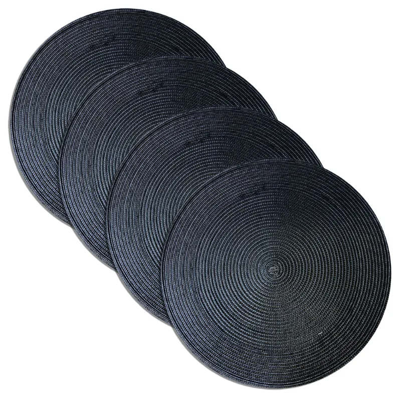 Jogo Americano Pvc Manaus 38cm Redondo 4pcs PRETO