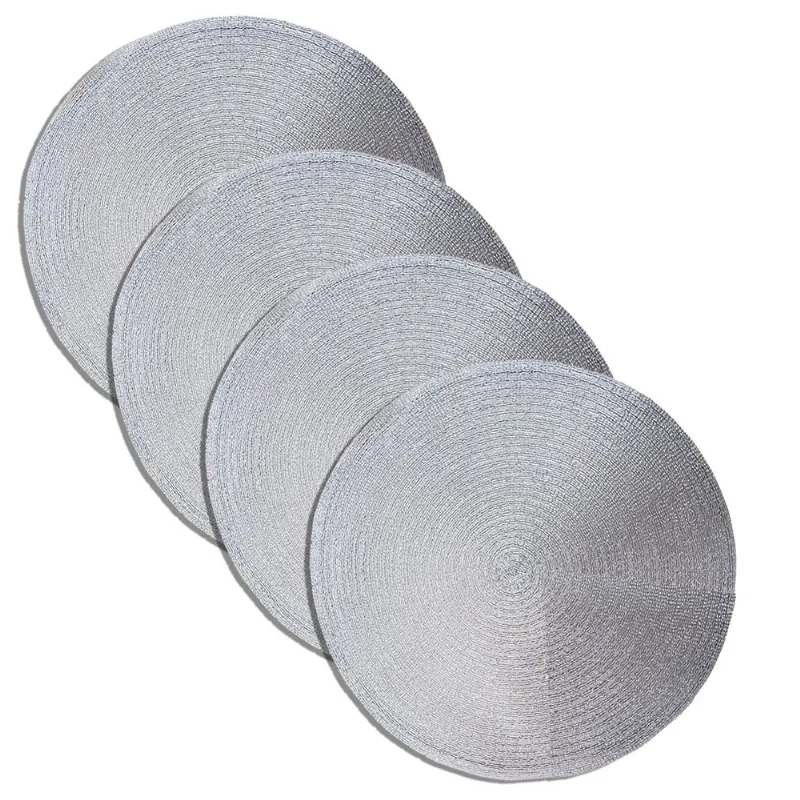 JOGO AMERICANO PVC RIO BRANCO 38CM REDONDO 4PCS PRATA