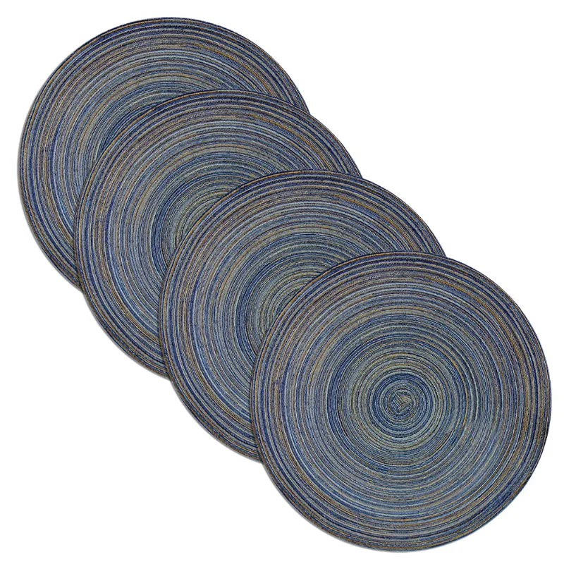 JOGO AMERICANO PVC PIAUI 38CM REDONDO 4 PCS AZUL