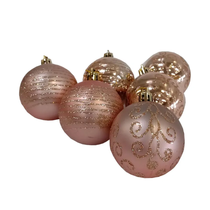 Bola Natalina Cannes 6cm X 6pcs - Niazitex Champanhe - Niazitex
