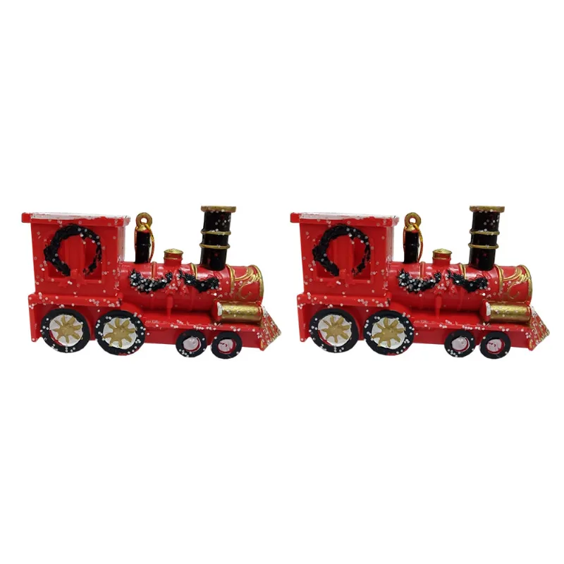 KIT ENFEITE DE ARVORE PAR TREM 12CM X 2PCS VERMELHO
