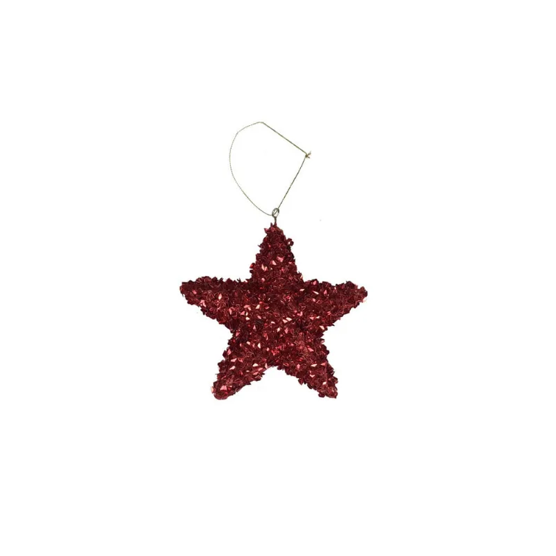ENFEITE DECORATIVO ESTRELA VERMELHO/UNICO