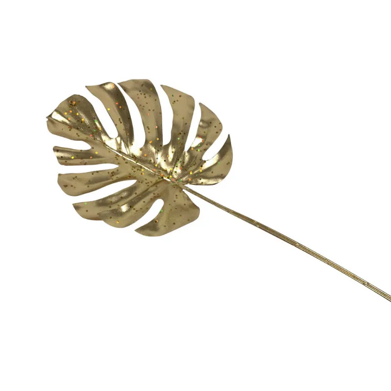 Enfeite Decorativo Galho Palmeira 68cm OURO/UNICO