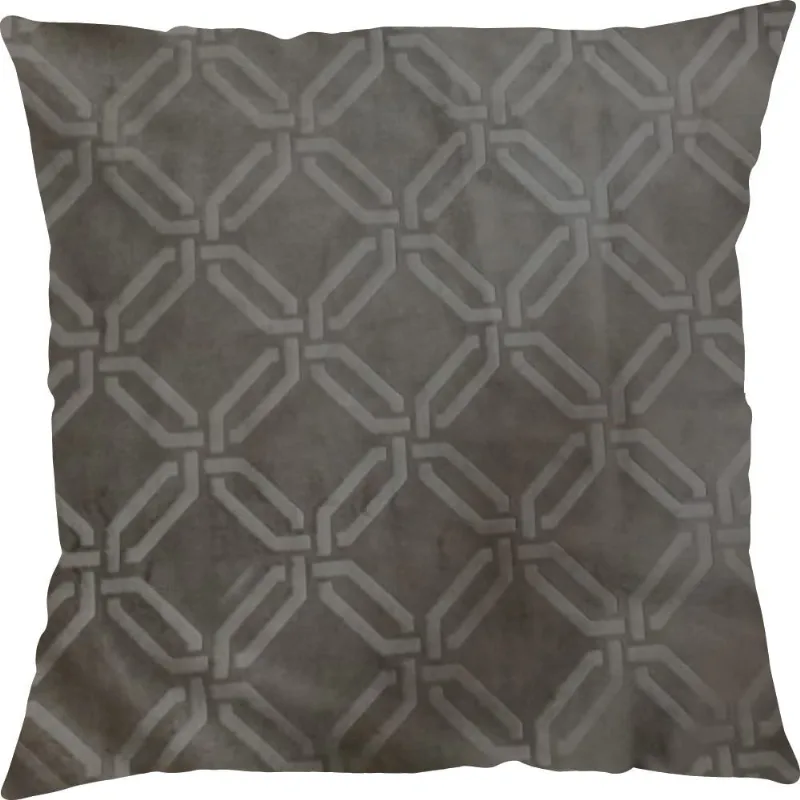 CAPA P/ ALMOFADA VELUDO GEOMETRICO 43CM X 43CM CAMURCA/UNICO
