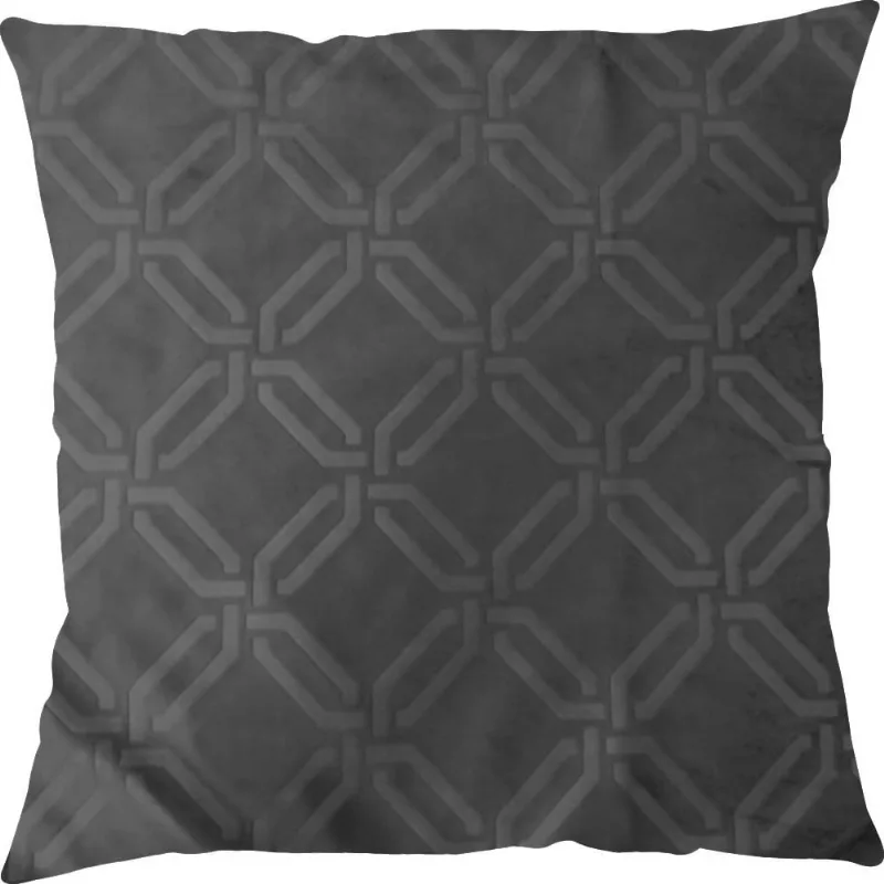 CAPA P/ ALMOFADA VELUDO GEOMETRICO 43CM X 43CM TITANIO/UNICO