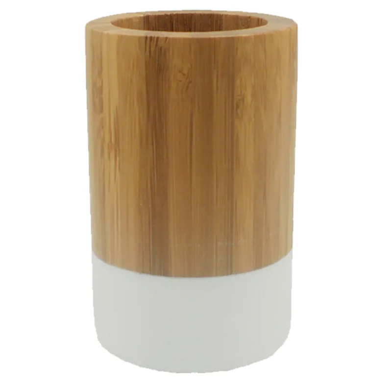 PORTA ESCOVA BAMBOO DUO 7 X 11CM BRANCO