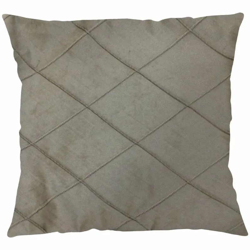 CAPA P/ ALMOFADA VELUDO POLI BORDADO 43CM X 43CM CAMURCA/UNICO